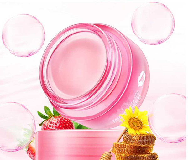 Drop Ship LZ Women Strawberry Lip Sleeping Mask Exfoliator Lips Balm Moisturizer Nourish Vitamin Lip Care Night Cream