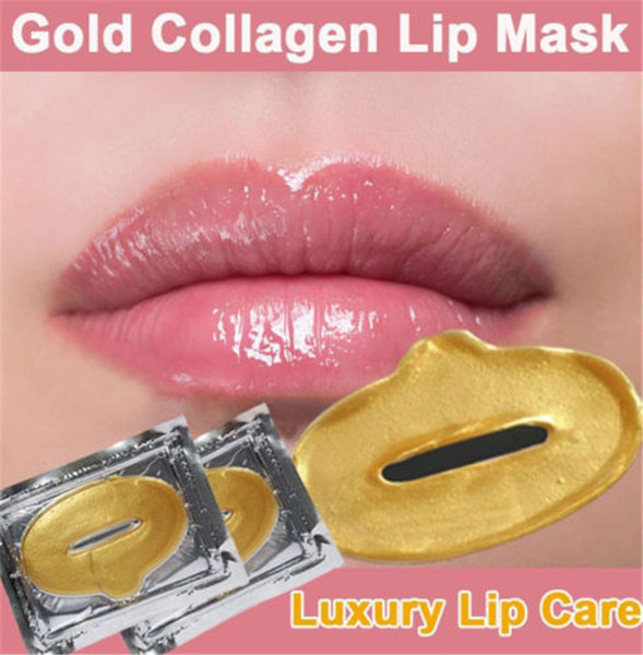 2016 hot Moisture Lip Masks Crystal Collagen Gold Lip Mask Downplay Corneous Moisturizing Lip Mask Anti-Aging Anti-Wrinkle Lips Care Pads