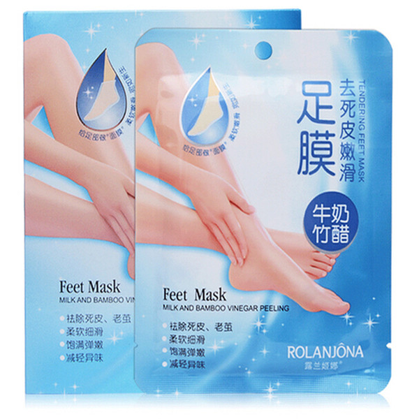 Exfoliating Foot Mask Soft Feet Remove Hard Dead Skin Dry Skin Treatment Rolanjona Feet mask DHL free from wogoto