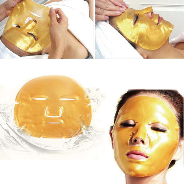 2016 HOT Gold Bio-Collagen Facial Mask Face Mask Crystal Gold Powder Moisturizing Anti-aging Collagen Facial Mask Free DHL FedEx