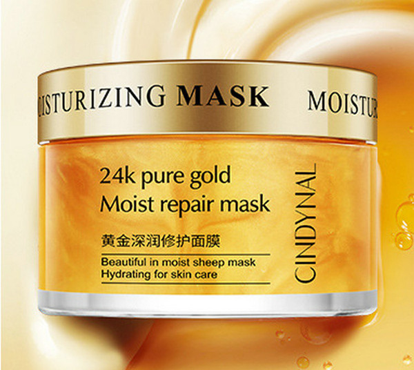 1PCS 24K pure gold moist repair facial mask Crystal Collagen Sleep mask moisturizing hydrating Contractive pore Woman's Face Mask