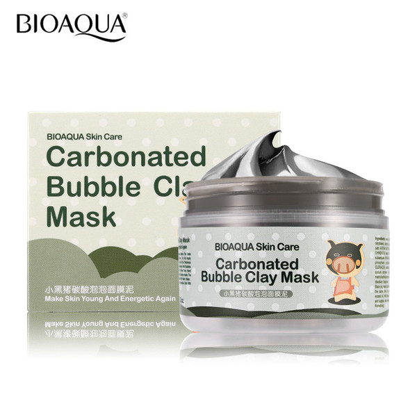 24PCS BIOAQUA Brand Skin Care Oxygen Bubbles Carbonate Mud Mask Acne Blackhead Treatment Hydrating Moisturizing Facial Masks 100g