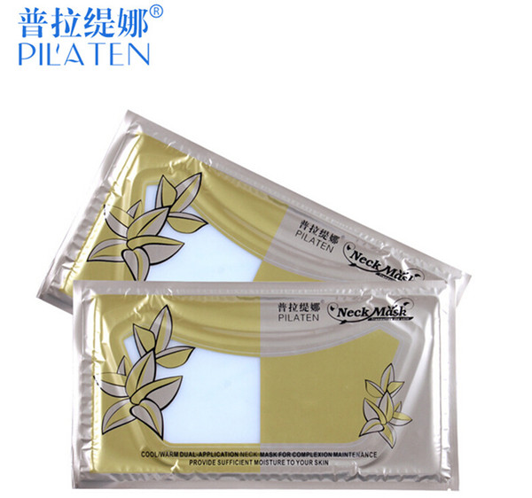 300pcs Retail Pilaten Genuine Neck Mask High Quality Neck membrane Crystal Collagen The neck Whitening Beautiful woman Cosmetic DHL FREE