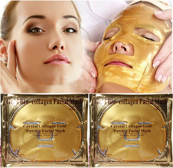 Free Shipping Gold Bio-Collagen Facial Mask Crystal Gold Powder Collagen Facial Mask Anti-aging