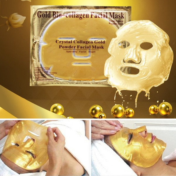 Gold Bio-Collagen Facial Mask Crystal Gold Powder Collagen Facial Mask Moisturizing Anti-aging Face Mask