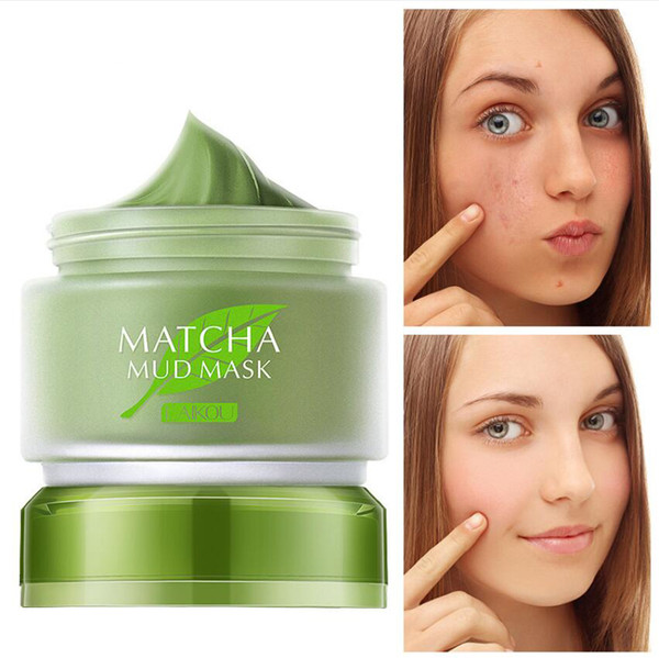 LAIKOU Matcha Mud Facial Mask Cream Deep Cleaning Oil-Control Moisturizing Blackhead Remover Acne Treatment Pore Cleanser Mud