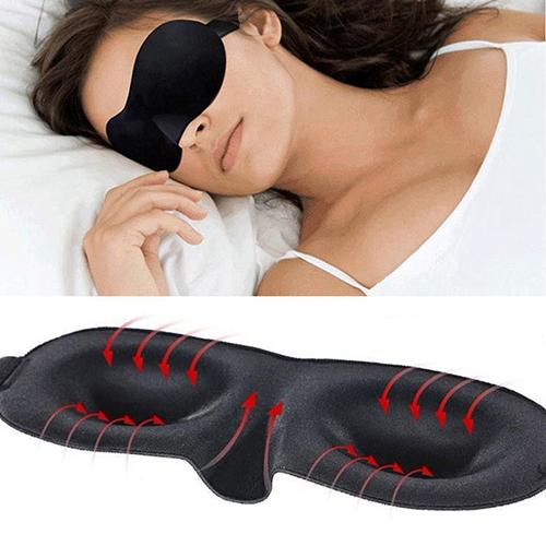 Wholesale- 1PC Black Sleeping Eye Mask Blindfold with Earplugs Shade Travel Cover 5W2F 7GUZ 8UT1