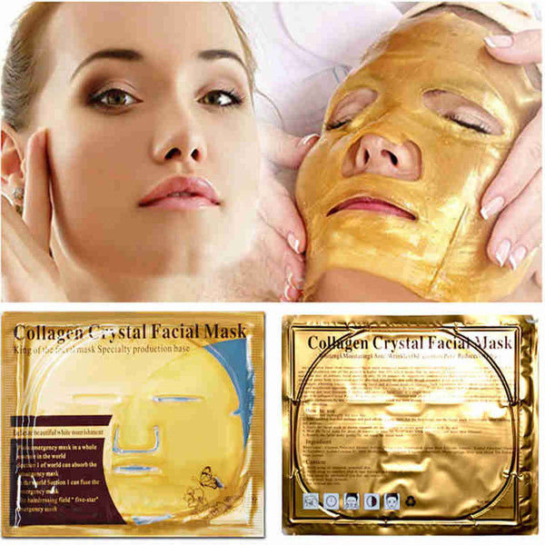 Gold Bio-Collagen Facial Mask Anti-Aging Anti-Wrinkle Hydrating Moisturizing Firming Whitening Face Mask Peels 60g/pcs DHL free