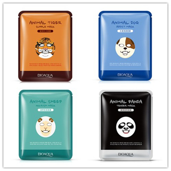 DHL free shipping BIOAQUA Tiger Panda Sheep Dog Shape Animal Face Mask Moisturizing Oil Control Hydrating Nourishing Facial Masks