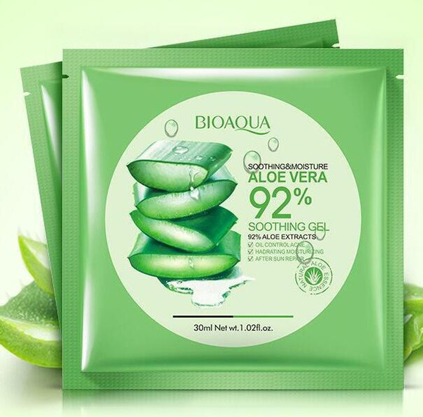 New arrivalBIOAQUA Natural Aloe Vera Gel Face Mask Moisturizing Oil Control Wrapped Mask Shrink Pores Facial Mask Cosmetic Skin Care