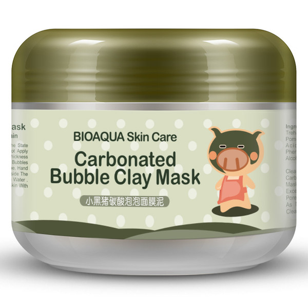 BIOAQUA Kawaii Black Pig Carbonated Bubble Clay Mask Winter Deep Cleaning Moisturizing Skin Care Face Mask