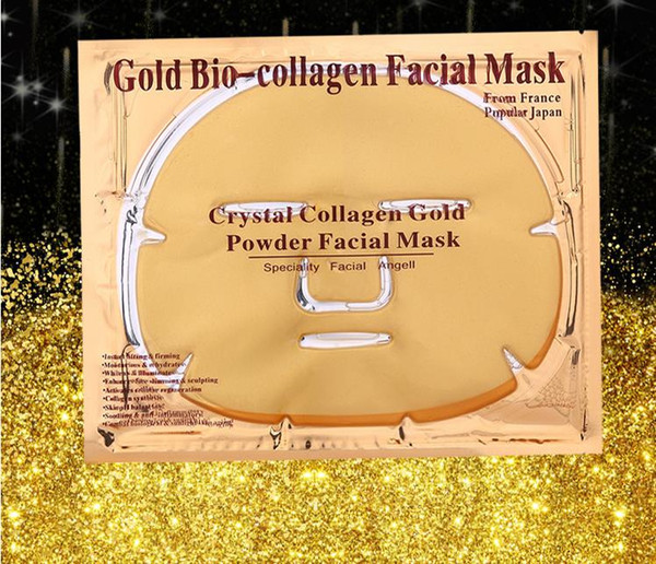 24K Gold Powder Bio Collagen Mask Albumen Crystal facial Mask Girl Woman Skin Care Gel face mask masks Facial Peels Free DHL