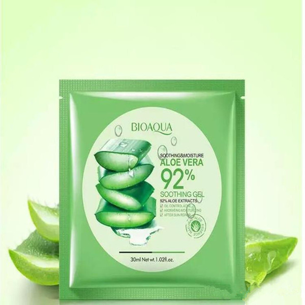 BIOAQUA Natural Aloe Vera Gel Face Mask Moisturizing Oil Control Wrapped Mask Shrink Pores Facial Mask Cosmetic Skin Care