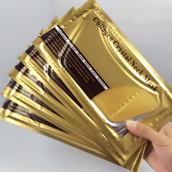 Top Selling Gold Bio-Collagen Facial Mask Face Crystal Gold Powder Collagen Facial Mask neck mask 300pcs