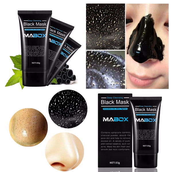 Mabox Blackhead Removal Bamboo charcoal Black Mask Deep Cleansing Peel Off Mask Pores Acne Treatment Oil-control Dropshipping