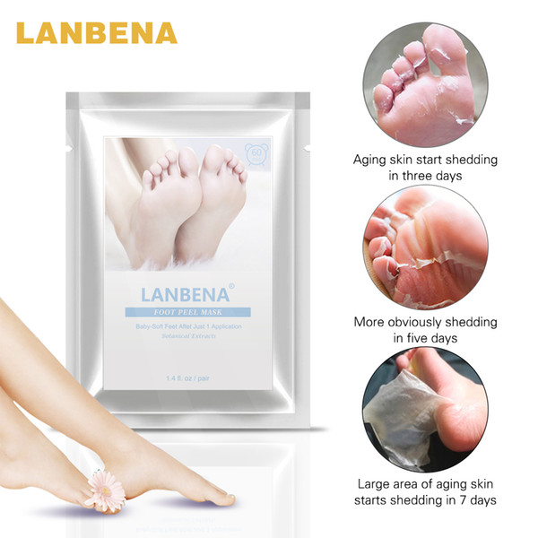 LANBENA Exfoliating Foot Peel Mask Only Need One Pair Remove Dead Skin Thoroughly in 2-7 Days Foot Mask Peeling Cuticles Heel