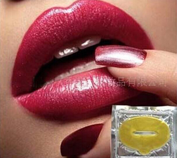 10,000pcs Crystal Collagen Nano Gold Lip Mask Downplay Corneous Moisturizing Lip Mask Anti-Aging Anti-Wrinkle Lips Care Pads Lip Sticker