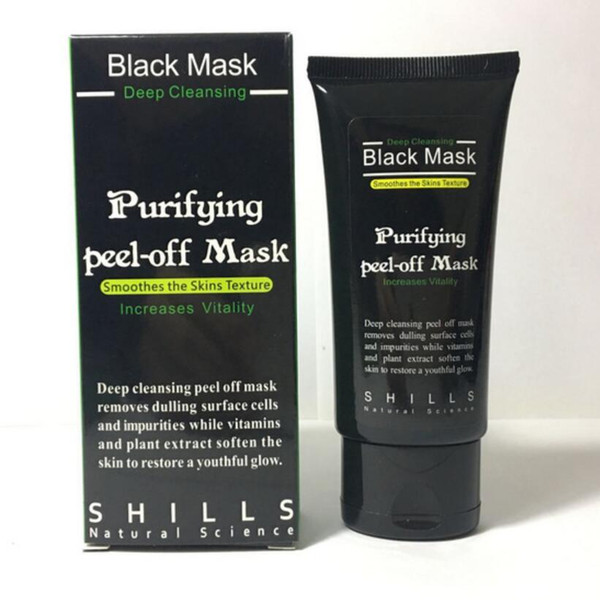 Hot Selling 50ml SHILLS Deep Cleansing purifying peel off Black mud Facail face mask Remove blackhead facial mask Shills Masks DHL Free