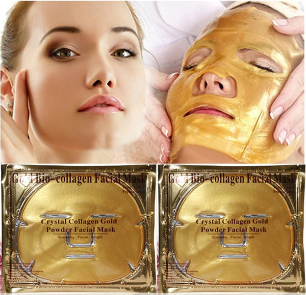 Gold Bio Collagen Facial Mask Crystal Gold Powder Collagen Facial Mask Moisturizing Anti-aging gold Face Mask Skin Care tools