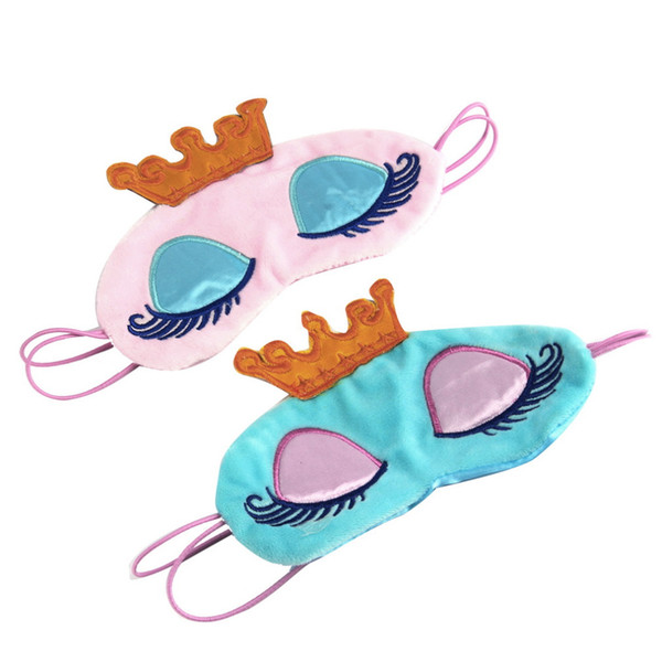 Wholesale-Lovely Princess Crown Fantasy Eyes Cover Travel Sleeping Blindfold Shade Eye Mask Cartoon Long Eyelashes Blindfold eyeshade