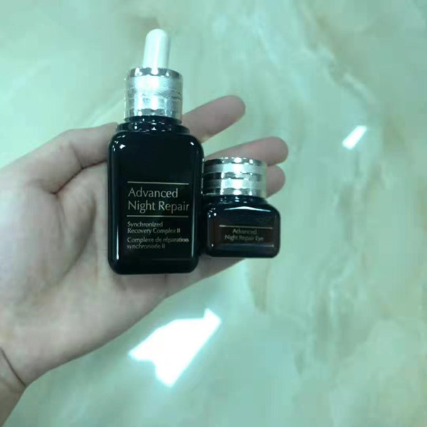 2 in 1 Fashion Brand skincare set Brown Bottles deep Night Repair cream 50ml+15ml eye cream set face and eye care free shipping