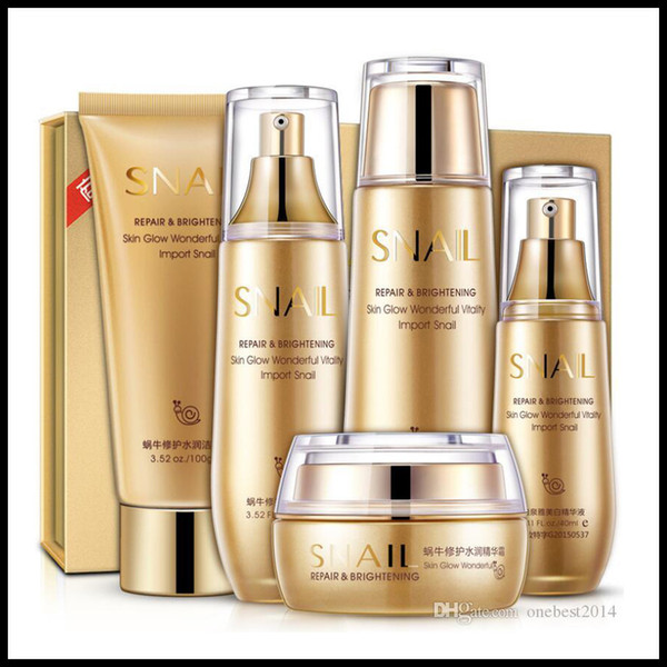 Bioaqua Gold Snail Face Skin Care Set Moisturizing Facial Cream Toner Essence Milk Cleanser Korea Facial Set