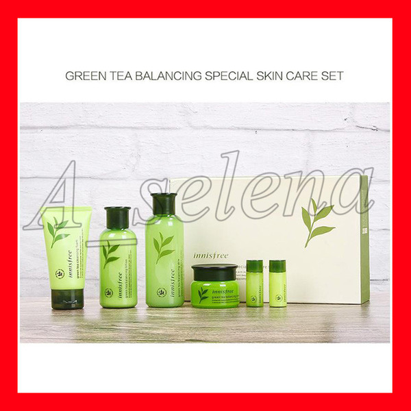 Innisfree Green Tea Balancing Special Skin Care Set Lotion Cream Cleansing Foam 6 in 1 Famous Brand