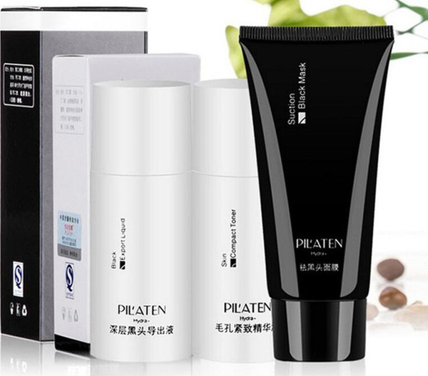 PILATEN Blackhead Remover Mask+Black Head Export Liquid+Skin Compact Toner Pilaten Pore Cleaner 3pcs/Set