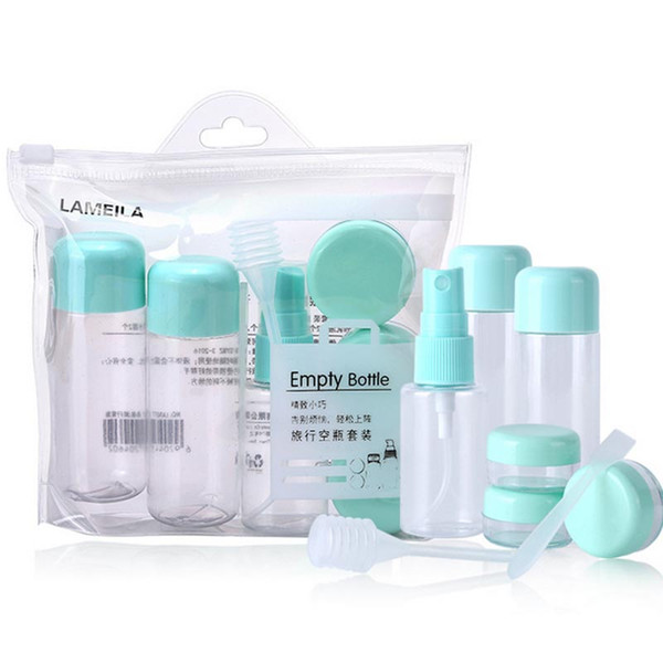 8 Pcs/Set Mini Plastic Travel Transparent Bottle Eyeshadow Makeup Face Cream Jar Pot Bottle Empty Cosmetics Container Bottle