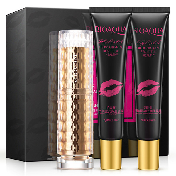 Bioaqua Moisturizing Jelly Lipstick Lip Care 3 Piece Gentle Moisturizing Deep Cleansing Exfoliating Improves Lip Skin