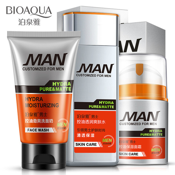 DHL BIOAQUA Men Deep CleansCleanser Toner Emulsion Men Face Care Moisturizing Hydrating Oil Control Refreshing Skin Care