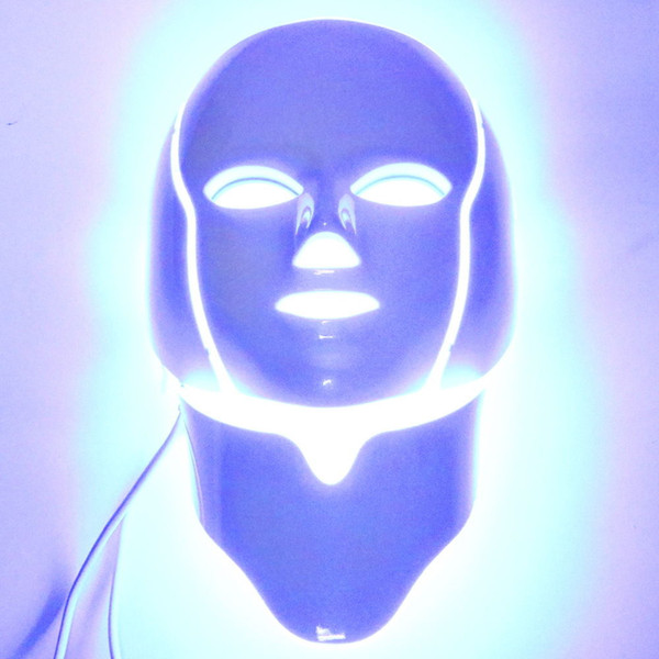 7 Color LED Facial Neck Mask EMS Microelectronics LED Photon Mask Wrinkle Removal Skin Rejuvenation For Face and Neck Beauty