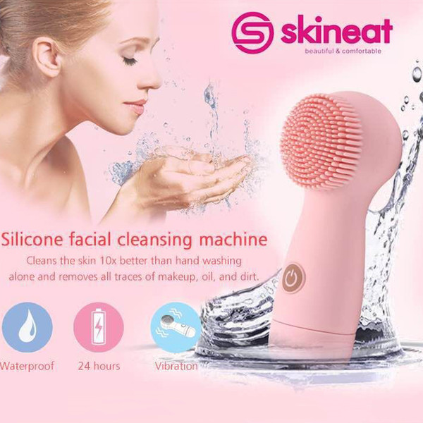 Skineat Face Cleansing BrushCute Bueaty Silicone Private Mould facial clean machine for anti-acne oil dirt Blackhead SPA Scrub Cleanser Tool