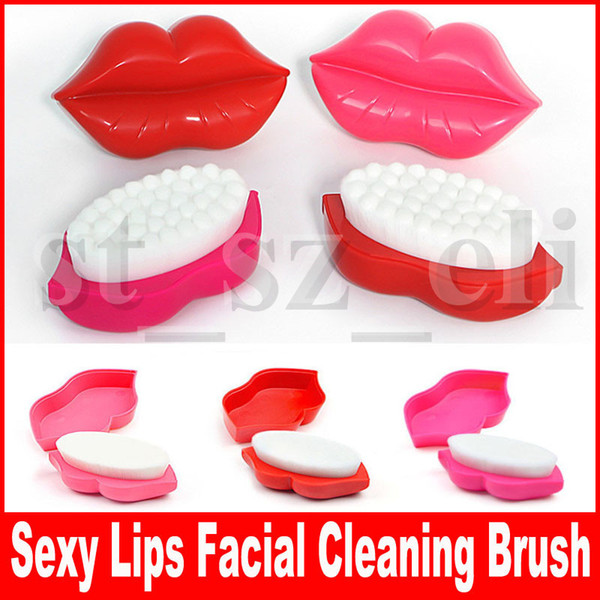 Sexy Lips Shape Washing Brushes Bath Brush Skin Clean Face Care massage Brush Facial Cleaning Multi-purpose lip shape brushes