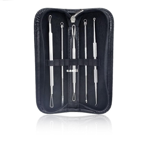 Fashion Hot 5PCS/set Face Care Stainless Steel Skin Remover Kit Blackhead Blemish Acne Pimple Extractor Tool Skin Care Cleanser