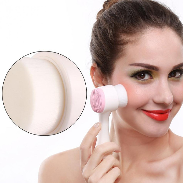 Double-side Silicone Facial Cleanser Portable 3D Face Cleansing Brush Face Cleaning Massaging Washing Product Skin Care Tool