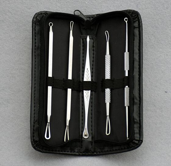 New Blackhead Blemish Remover tool Kit Pimple Acne Comedone Treatment 5pcs Professional Surgical Extractor Instrument by DHL