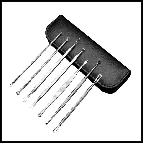 STOCK 7pcs/set Stainless Steel Black head Remover Tool Kit Professional Blackhead Acne Comedone Pimple Blemish Extractor Beauty Tool