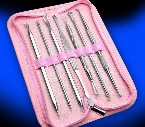 7Pcs/set Blackhead Remover Tools Kits Pimple Blemish Extractor Acne Remover Tool Set Make Up Beauty Tool Kit Black Head Whitehead Needle