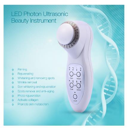 3MH 7 Colors LED Photon Ultrasonic Lifting Face Lift Skin Cleaner Ultrasound Facial Pore Cleaner Beauty Massager