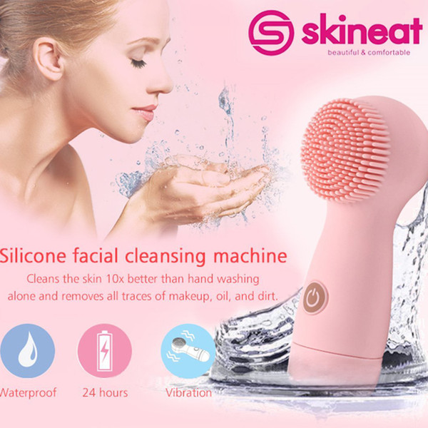 2017 Skineat Face Cleansing BrushCute Bueaty Silicone Private Mould facial clean machine for oil dirt Blackhead SPA Scrub