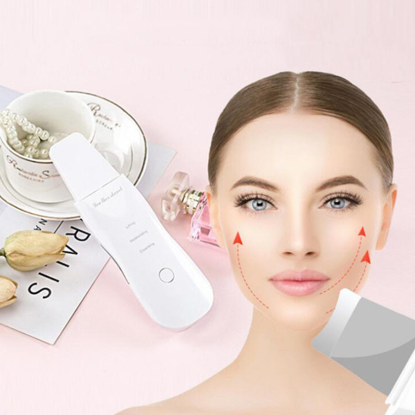 2019 New USB Rechargeable Ultrasonic Face Skin Scrubber Facial Cleaner Peeling Vibration Blackhead Removal Exfoliating Pore Cleaner Tools