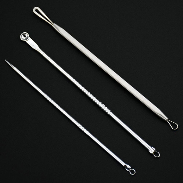 Antibacterial 3 Pcs/Set Black Head Pimples Acne Needle Tool Blackhead Extractor Acne Blemish Extractor Remover Face Care Tool