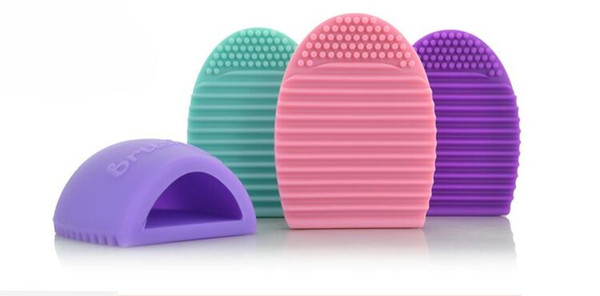 Silicone brushegg egg wash dry brush cleaning brushes tools makeup brush holder cute portable 7 color choice