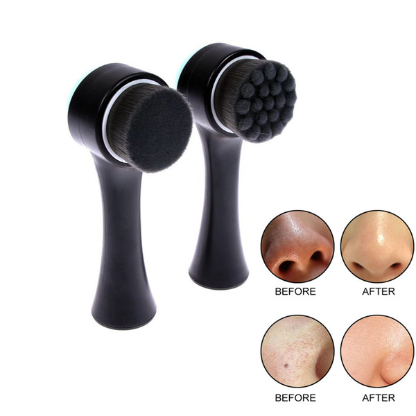 Double Side 3D Silicone Facial Cleanser Wash Brush Portable Face Cleaning Vibration Massage Professional Female Skin Care Tool