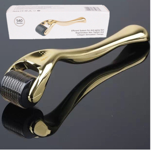 540 Needle Titanium Microneedle Derma Roller Micro Skin Therapy Golden 0.5mm-2.5mm free shipping