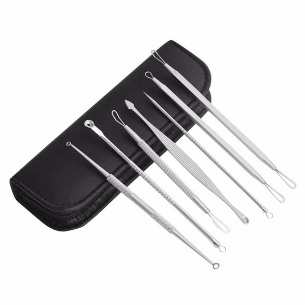 Stainless Steel Blackhead Remover Tool Kit Facial Pimple Removal Tools Blemish Extractor Acne Needle Clip Tweezer Set Face Skin Care Tools