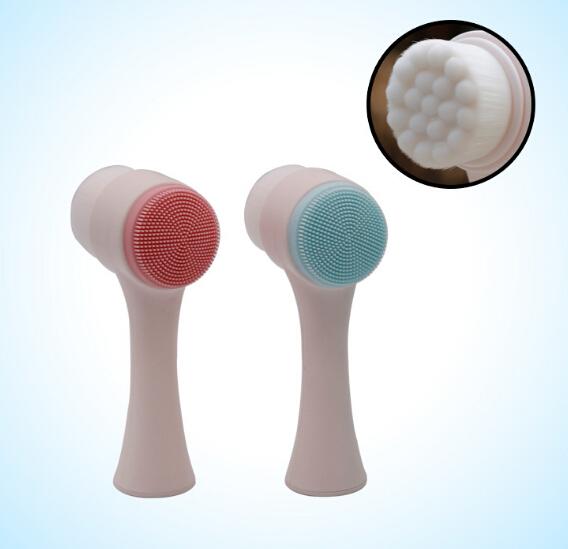 2019 new Two-sided Silicone Face Scrub Clean Facial Cleanser Brush Skin Care Washing Brush Massager Pore Cleaner good item