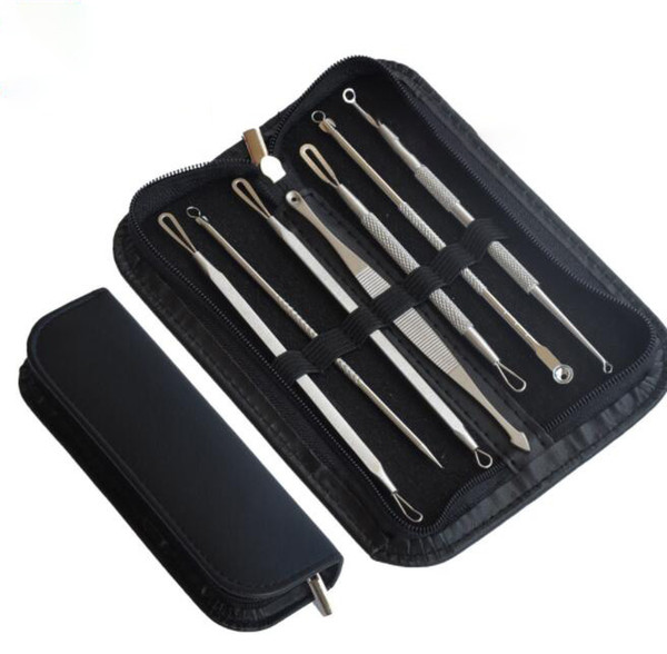 Blackhead Acne Clip Needle Tweezers Pimple Pimple Extractor Remover Kit Antibacterial Acne Needle 7pcs 1set KKA6446