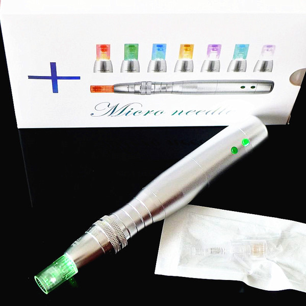 5 Speeds Derma Pen LED Photon Electric Miconeedle For Skin Rejuvenation Therapy and Nano Needles with dermapen 7color